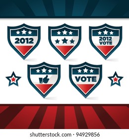 Set of patriotic voting shields.