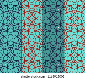 Set of Pattern of abstract geometric flowers. Seamless vector illustration. for design greeting cards, backgrounds, wallpaper, interior design. tribal ethnic arabic, fashion decorative ornament.