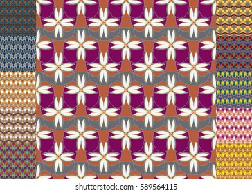 Set of pattern for brochure or poster design templates in abstract style.