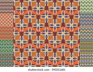 Set of pattern for brochure or poster design templates in abstract style.