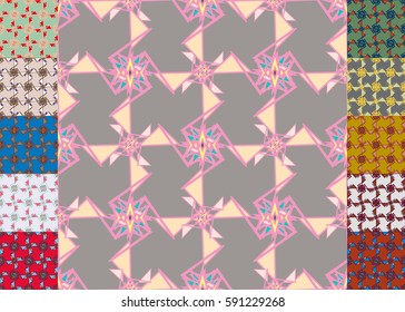 Set of pattern for brochure or poster design templates in abstract style.