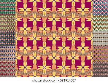 Set of pattern for brochure or poster design templates in abstract style.