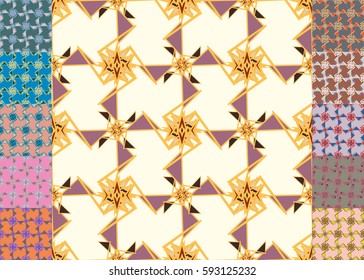 Set of pattern for brochure or poster design templates in abstract style.