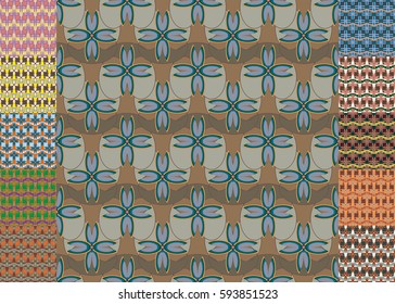 Set of pattern for brochure or poster design templates in abstract style.