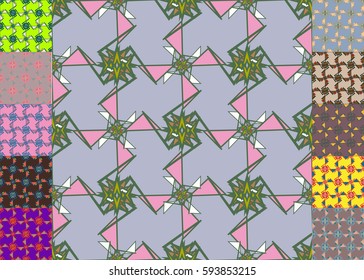 Set of pattern for brochure or poster design templates in abstract style.