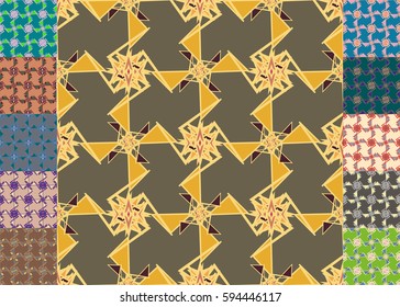 Set of pattern for brochure or poster design templates in abstract style.