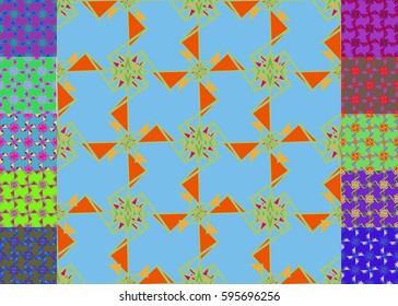 Set of pattern for brochure or poster design templates in abstract style.