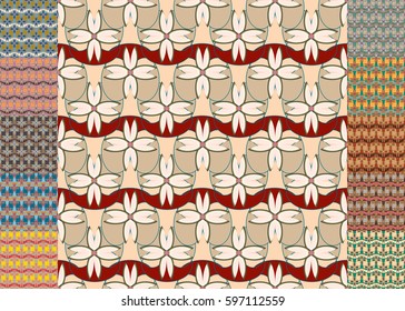 Set of pattern for brochure or poster design templates in abstract style.
