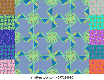 Set of pattern for brochure or poster design templates in abstract style.