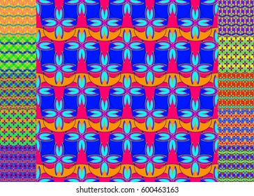 Set of pattern for brochure or poster design templates in abstract style.