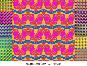 Set of pattern for brochure or poster design templates in abstract style.