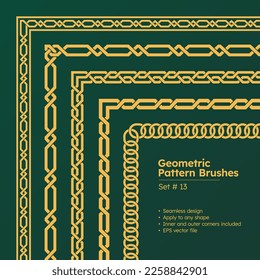 Set of Pattern Brushes Greek Geometric Borders Design