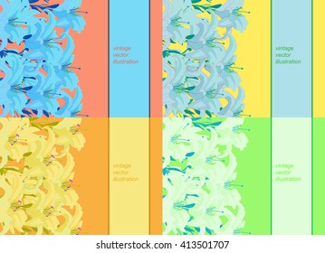 set pattern color for a card with lily vector illustration