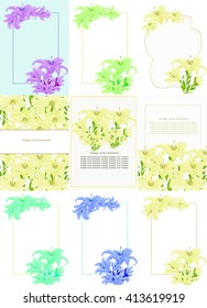 set pattern color for a card with lily vector illustration