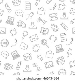 Set of Pattern communication black icons