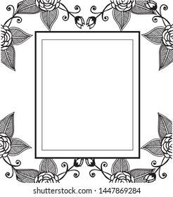 Set of pattern floral, vintage of decorative flowers, for various invitation card. Vector