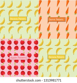 set pattern of fruit. Suitable for fabric design, covers, gift wrap. Vector