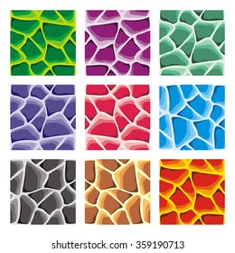 set of pattern for game background, vector stone and wall background textures collection
for creating game