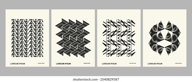 set of pattern images with unique abstract shapes.