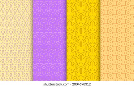 Set of pattern with modern geometric pattern. Repeating geometric shapes from striped elements vector design