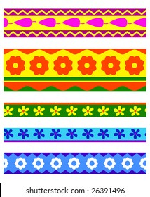 set of pattern ribbon background diferent color