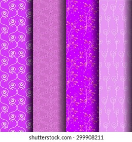  set pattern of stripes and geometrical in purple that can be used endlessly.