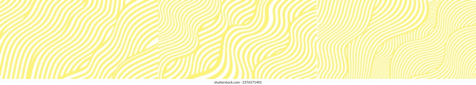 Set of Pattern texture of Chinese noodles, Spaghetti, pasta or Ramen noodles. Vector illustration.