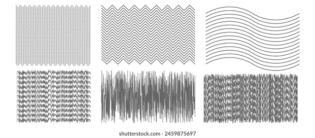 Set of pattern texture with crosshatch hand drawn line. Organic scribble shape drawing with pencil. Contemporary vector