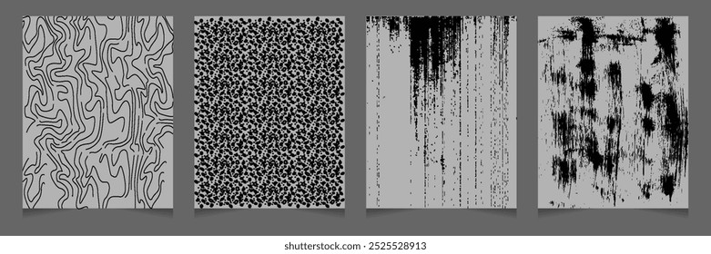 Set of pattern texture with crosshatch hand drawn line. Organic scribble shape drawing with pencil. Contemporary vector