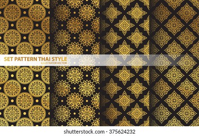 set pattern thai tradition vector