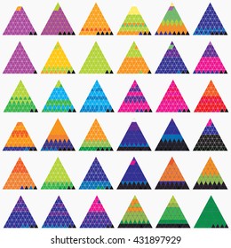 set pattern with triangles vector illustration
