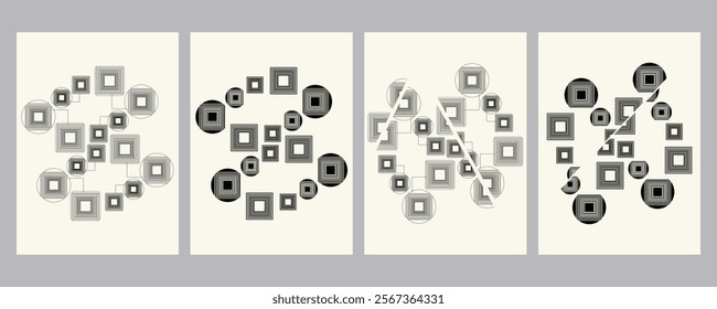 Set a pattern with a unique shape of shaded squares, thus forming a pattern.