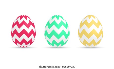 set of patterned easter eggs