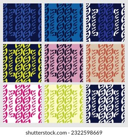 Set of patterns with abstract beans; two colors pattern