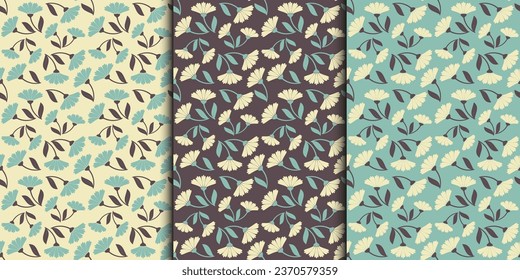 Un conjunto de motivos con colores preciosos y tonos vintage. Imprimiendo en papel. Ilustración vectorial.