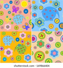 Set of patterns with a children's crafts