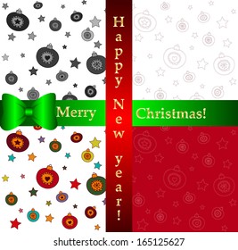 set of patterns for Christmas and new year with gift boxes. Can be use for Christmas card design