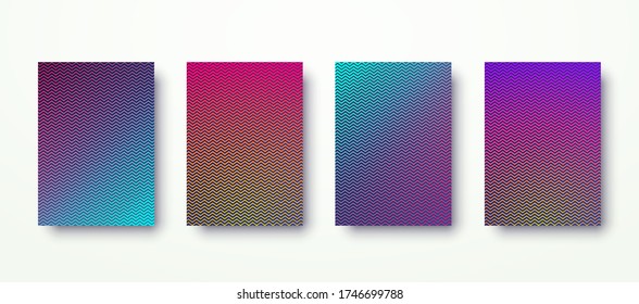A set of patterns with colorful wave textures. Social media concept. Vector illustration. EPS 10