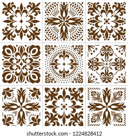 A set of patterns Cross in a square monochrome