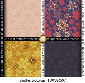 A set of patterns with elements of Japanese folk ornament