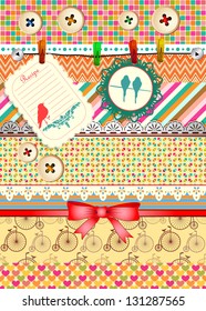 Set of patterns, frames and borders for scrapbooking. All patterns are attached.