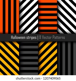 Set of patterns for Halloween stripes background. Seamless fabric texture. Vector illustration