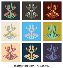 Set of patterns icons .Collection of swatches memphis patterns - seamless. Retro fashion style 80-90s. Abstract patters for wall