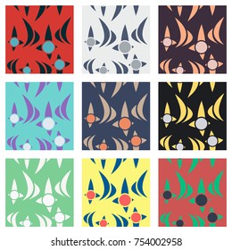 Set of patterns icons .Collection of swatches memphis patterns - seamless. Retro fashion style 80-90s. Abstract patters for wall