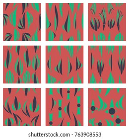 Set of patterns icons .Collection of swatches memphis patterns - seamless. Retro fashion style 80-90s. Abstract patters for wall