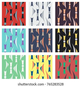 Set of patterns icons .Collection of swatches memphis patterns - seamless. Retro fashion style 80-90s. Abstract patters for wall