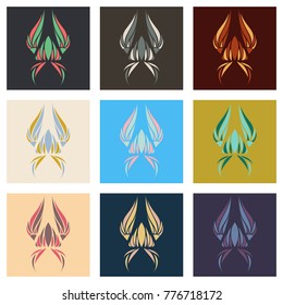 Set of patterns icons .Collection of swatches memphis patterns