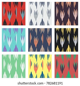 Set of patterns icons .Collection of swatches memphis patterns - seamless. Retro fashion style 80-90s. Abstract patters for wall