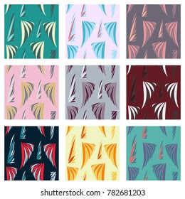 Set of patterns icons .Collection of swatches memphis patterns - seamless. Retro fashion style 80-90s. Abstract patters for wall
