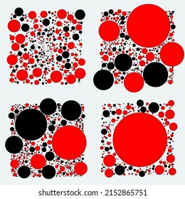 Set of Circles Patterns with Non-overlapping Elements on a Light Background